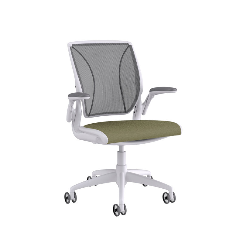 Diffrient World Wool Task Chair, White, Catena/Caraway, Corde/Medium Gray