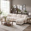 Ensemble de canapé modulaire surdimensionné en chenille avec coussins et 1 repose-pieds, blanc ivoire-1775610282-1775610284