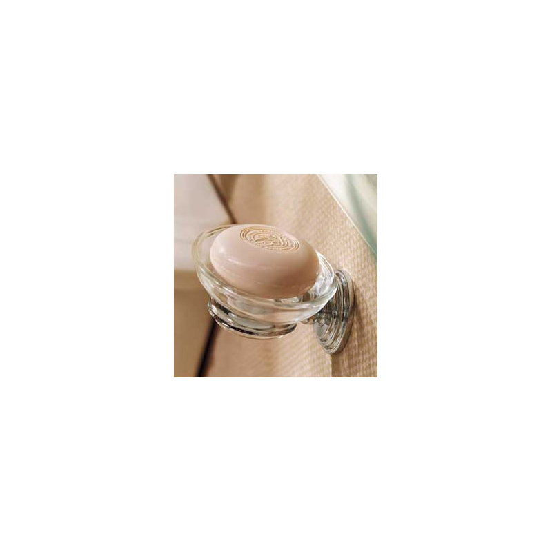 Chlesea Glass Soap Dish, Polished Chrome