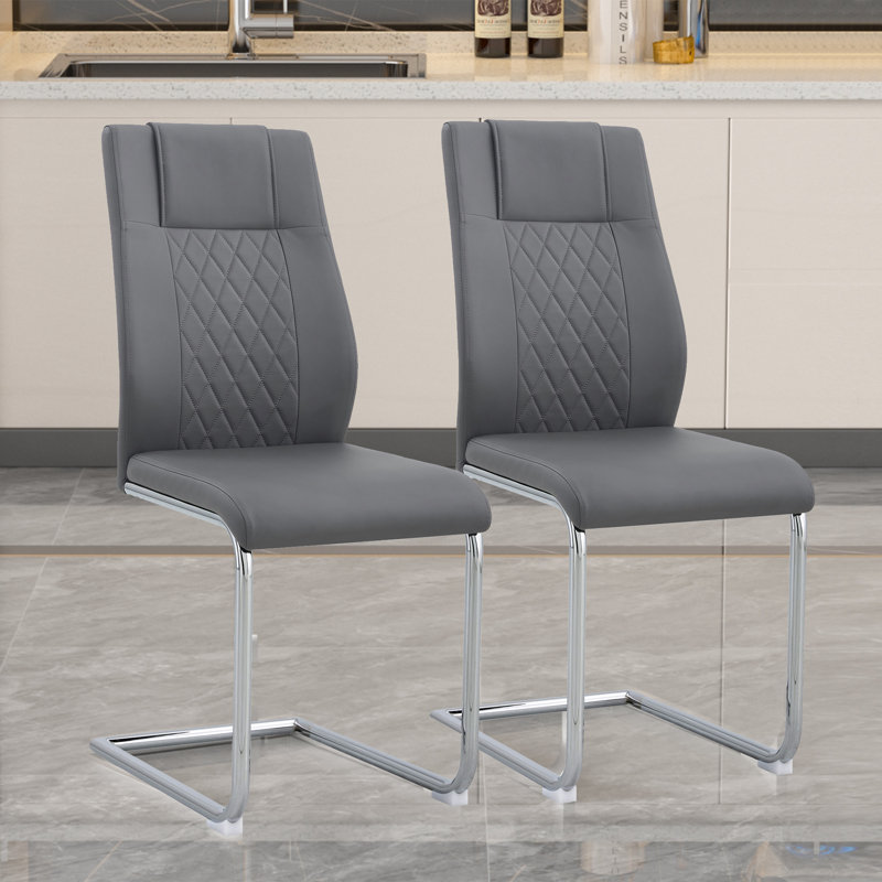 Chaise de salle à manger rembourrée Harin, gris
