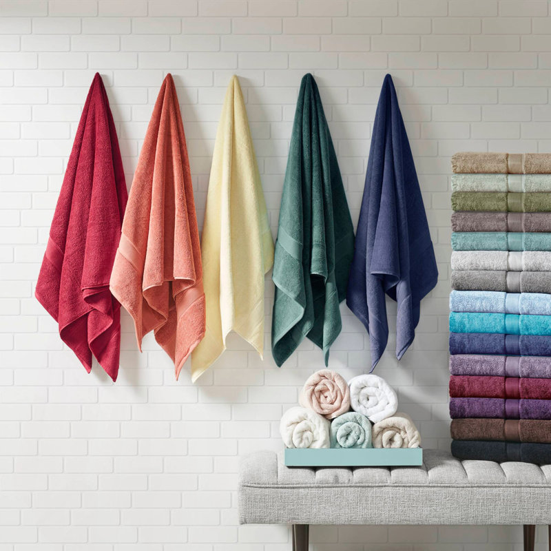 Ultra-Soft 100% Cotton Absorbent Towel Set 8-Piece, Olive Green