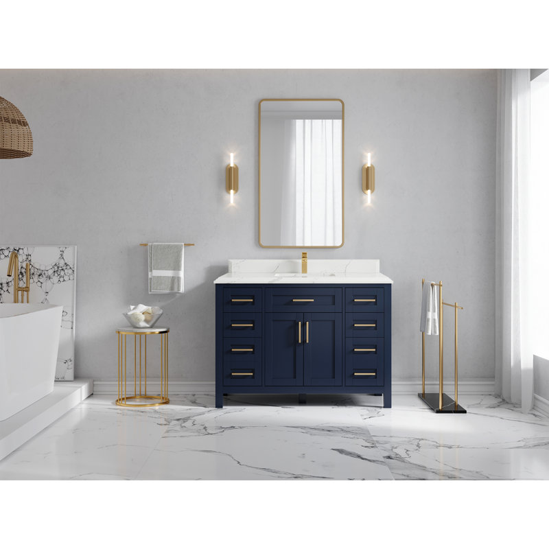 Ensemble de meuble-lavabo simple 48 po, Quartz Calacatta