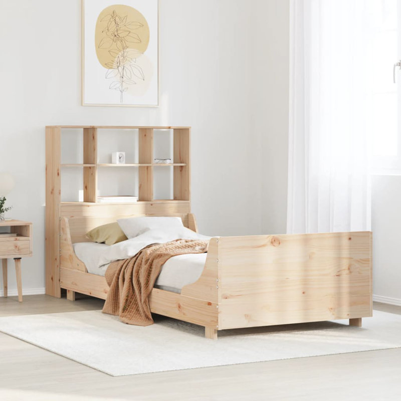 65-32 Solid Wood Bed, 160 x 200 cm, Natural
