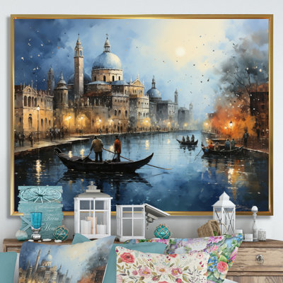 " Teal Canal Urban Venice Charcoal "