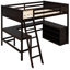 Lit mezzanine double avec tablettes et bureau, lit mezzanine en bois avec bureau-677817585