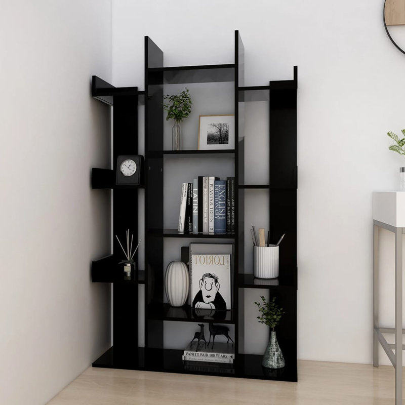 Ayal 140cm H x 86cm W Library Bookcase, Black