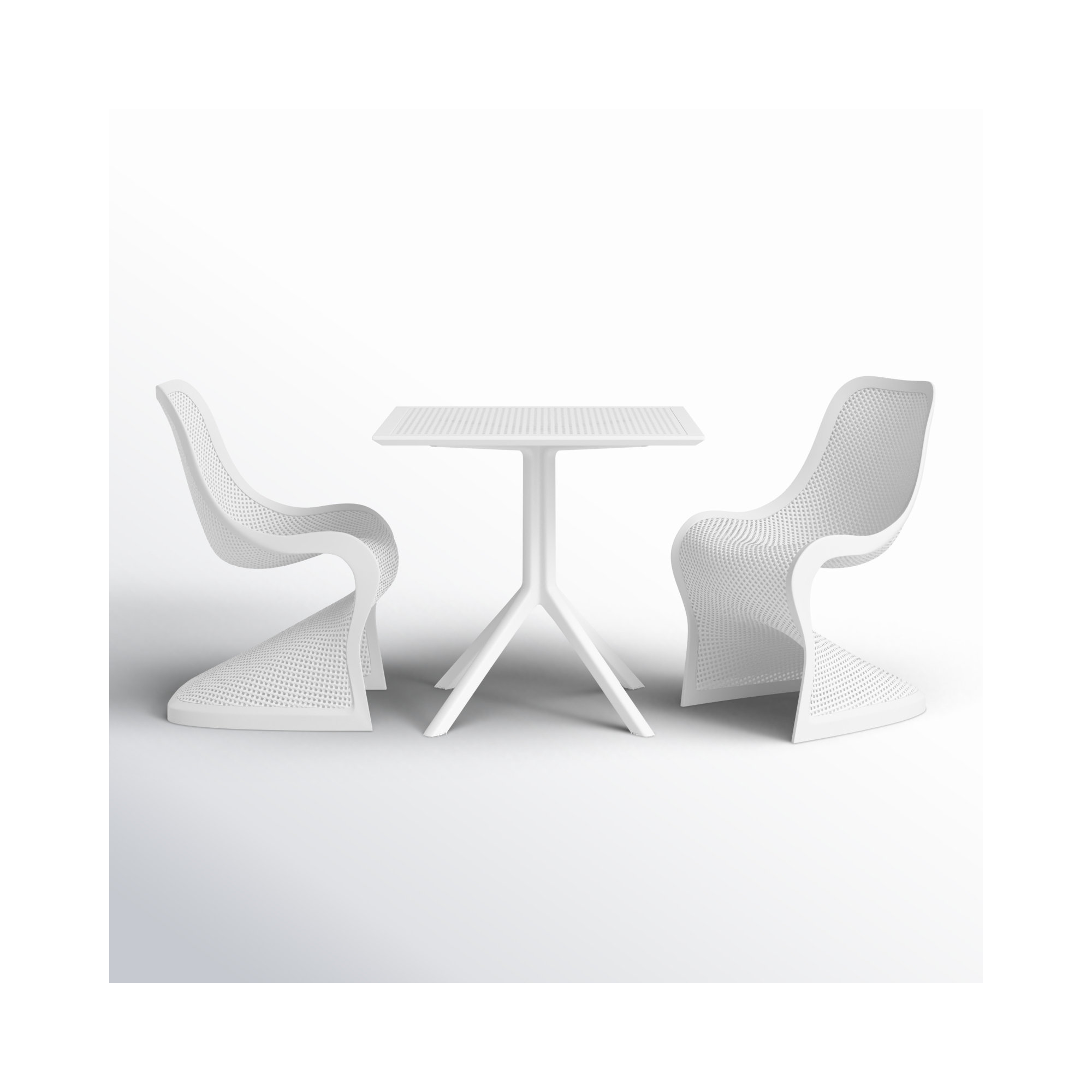 Farrah Patio 3 Piece Bistro Set, White