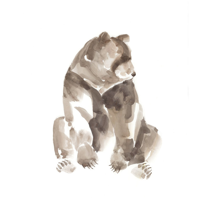 Bear Family I Painting by Helen Parker, Image Brush Gel, 45" H x 36" W