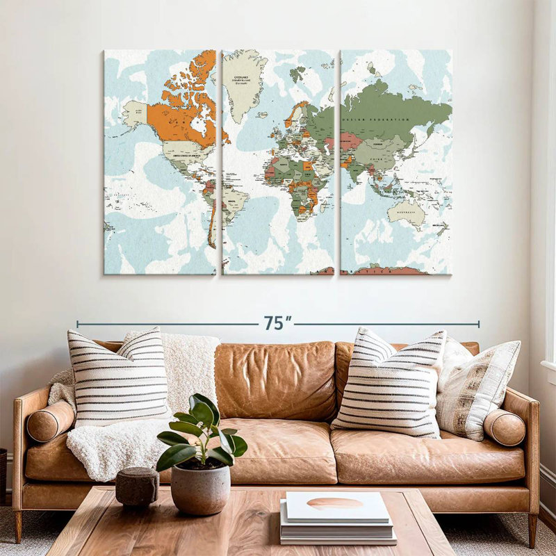 Carte du monde éducatif VI, H 42 po x l 65 po