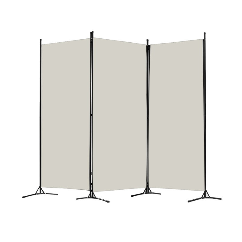 Nawab 176cm W x 260cm H 3 - Panel Folding Room Divider, White