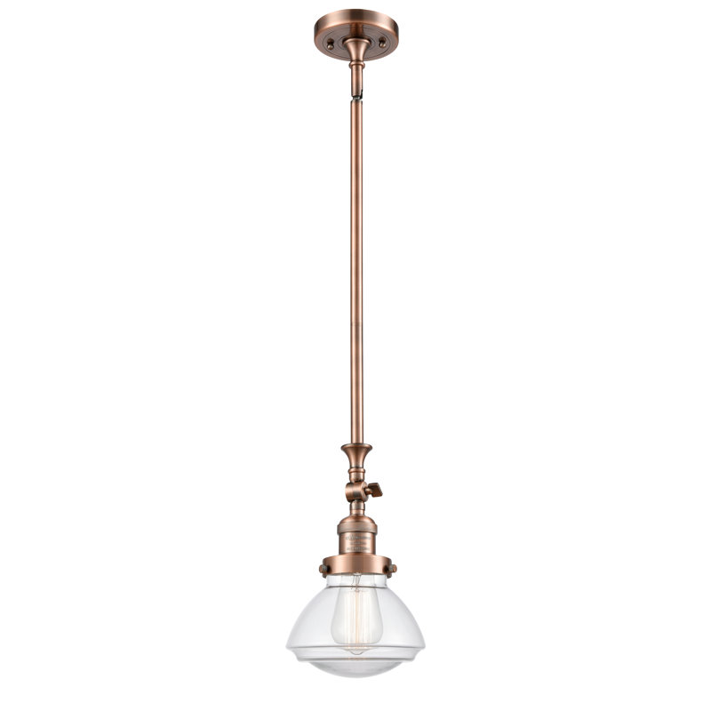 Chesterville 1 - Light Single Pendant, No Bulb Included, Clear, Antique Copper