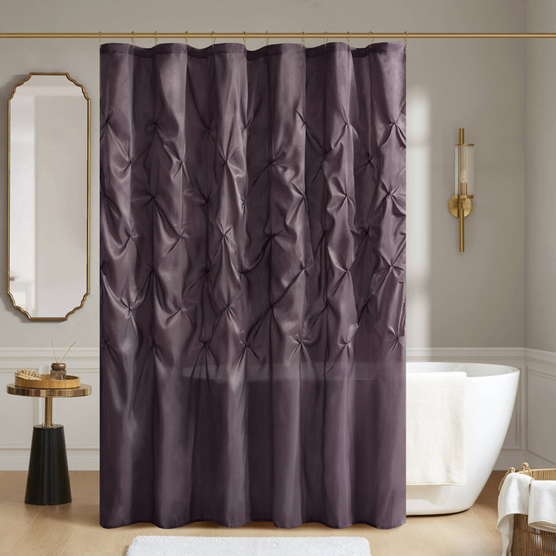 Rideau de douche semi-transparent 72 x 72 po Laurel, Prune, H 72 po x l 72 po