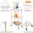 3 Tier Rolling Storage Utility Cart Heavy Duty Craft Cart with Wheels Handle White Furniture Office