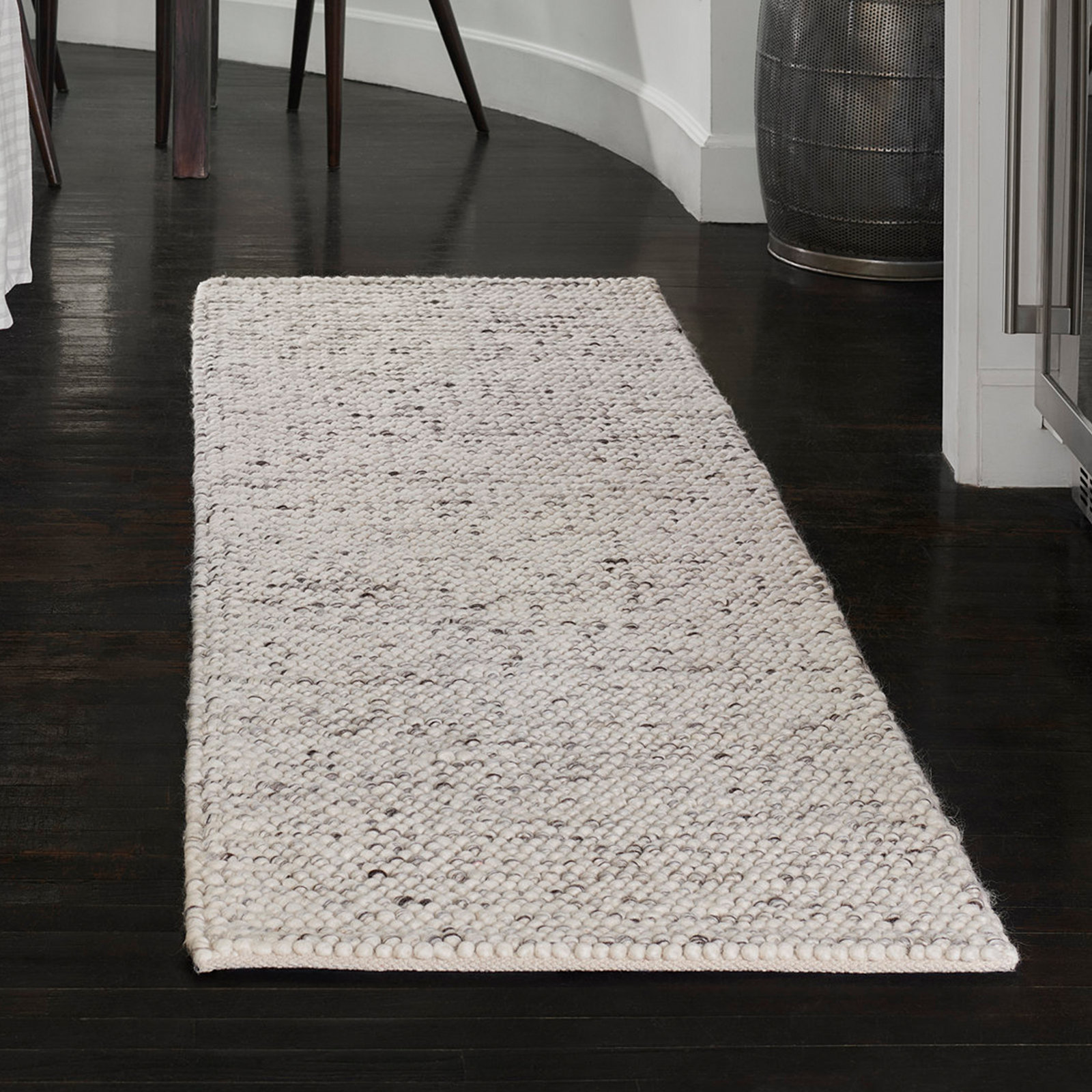 Amalda Ivory Hand-Woven Wool Rug, Runner 2'3" x 8'