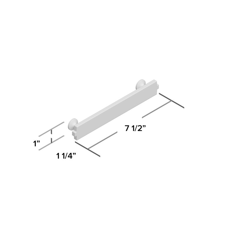 Karl Brass Long Bar Pull, Pearl Cream, 5.5"