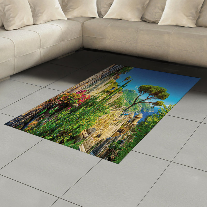 Scenery High Density Long Fiber Poly Threads Decorative Area Rug Carpet, Rectangle 4' x 5'8"