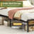 Yoobure Full Size Bed Frame With Headboard Metal Platform Bed With Led Lights And Charging Station,Wood Bed Frames With Footboard，Rustic Brown-1599793789-1599793790