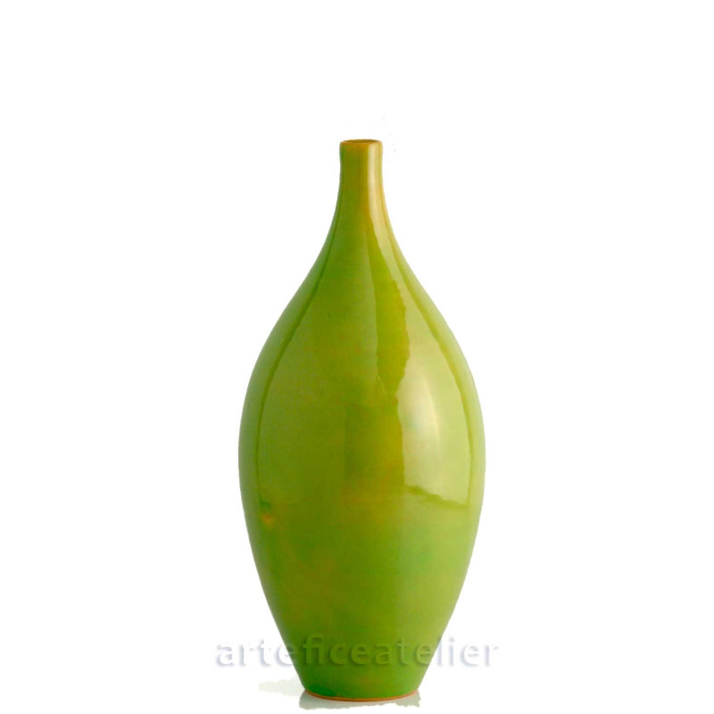Clirim Handmade Ceramic Table Vase, Orange, 40cm H x 18cm W x 18cm D
