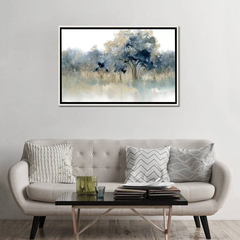 «Water's Edge II» par Carol Robinson, reproduction sur toile tendue, H 32 po x l 48 po x P 1 po, Encadrement blanc vieilli