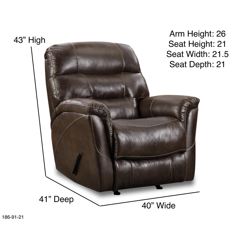 Arvella Upholstered Recliner, Dark Brown Faux Leather