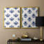 Motif de fleurs indigo I - impression encadrée de qualité supérieure - prêt à être accroché - aucun clou requis - aucun clou requis-1376981792-1376981799