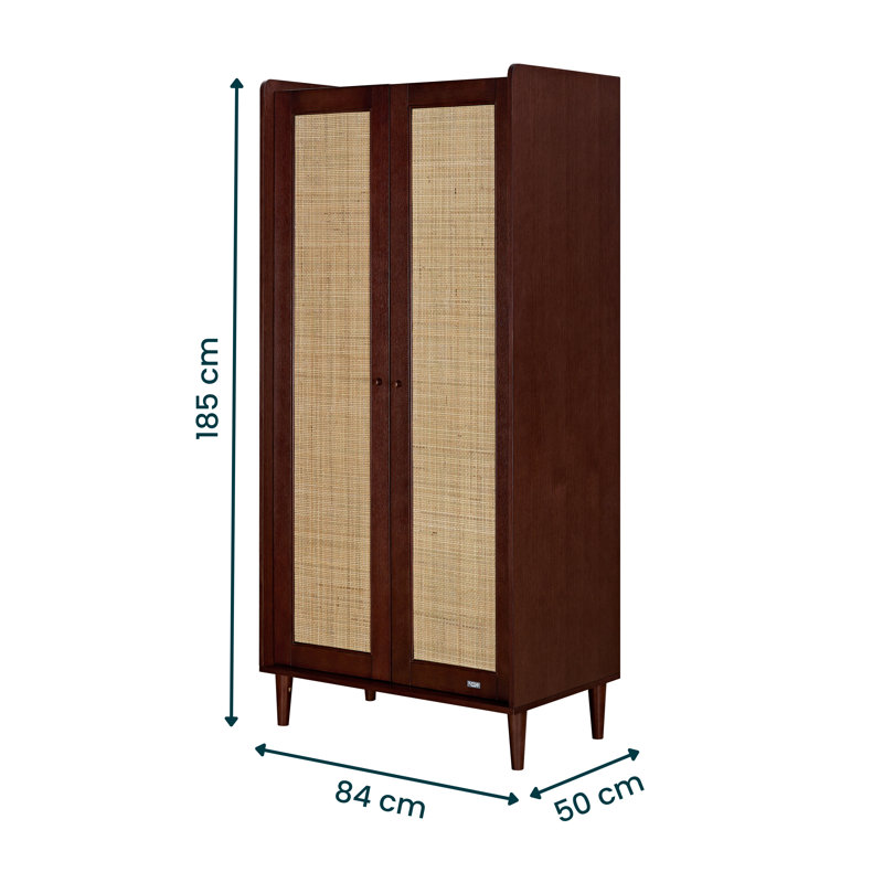 Tutti Bambini Japandi Wardrobe - Warm Walnut