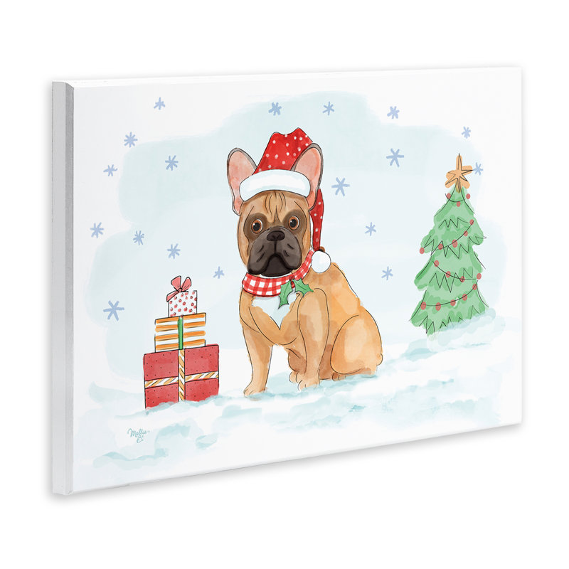 «Holiday Dog in Snow Canvas» par Mollie B., H 10 po x l 15 po