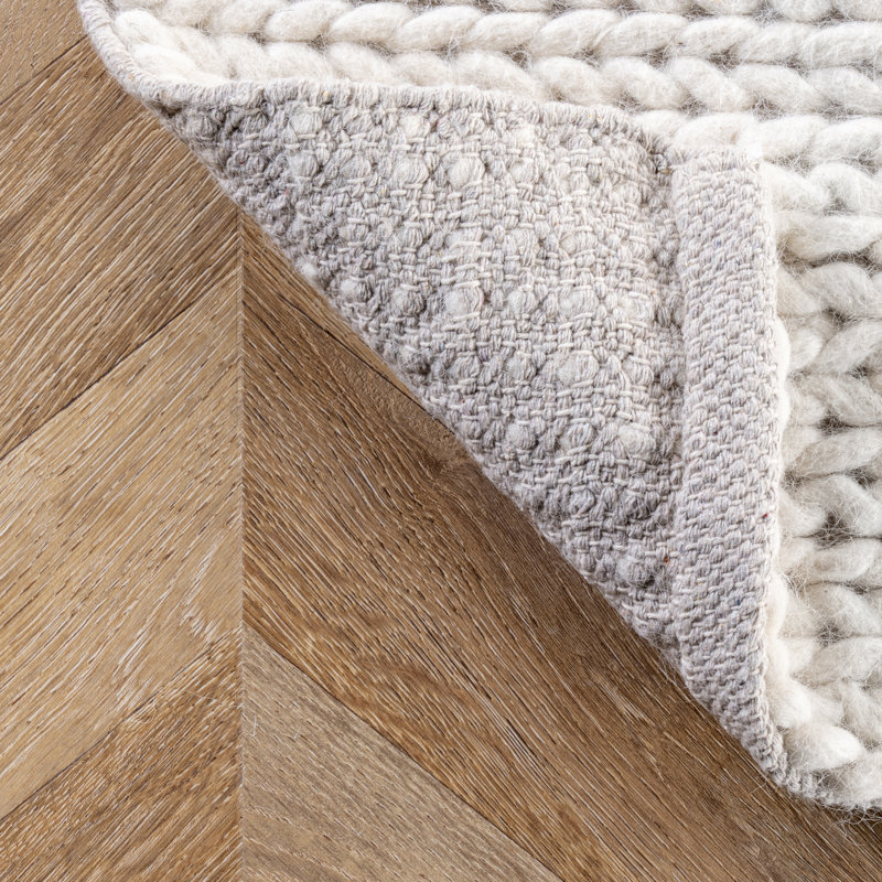 Paola Solid Colour Wool Hand Woven Area Rug, Rectangle 91 x 152cm