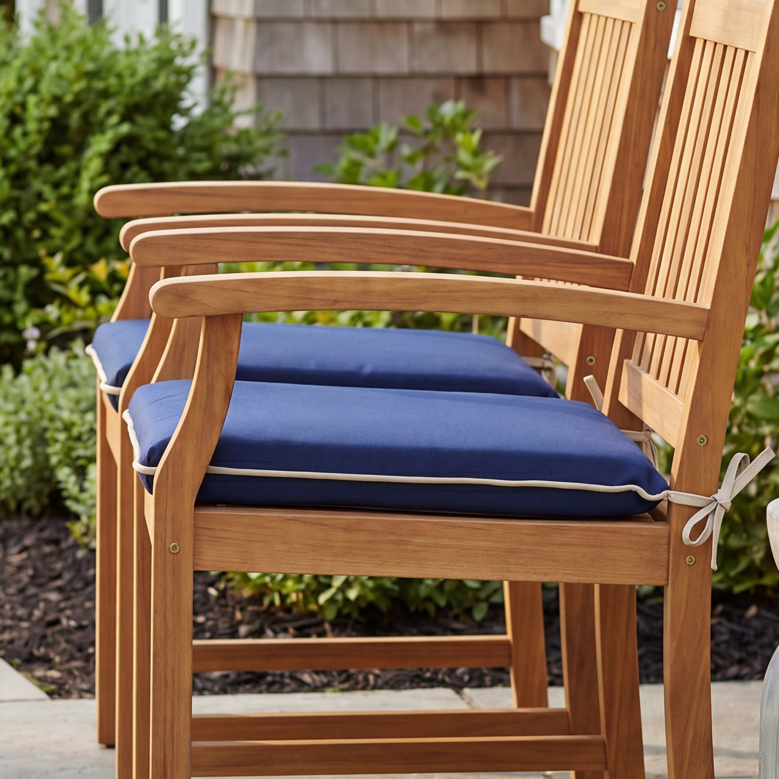 Bernadine Sunbrella® Dining Chair Cushion, 2" H x 19" W x 16" D, Canvas Trueblue Sunbrella® Canvas