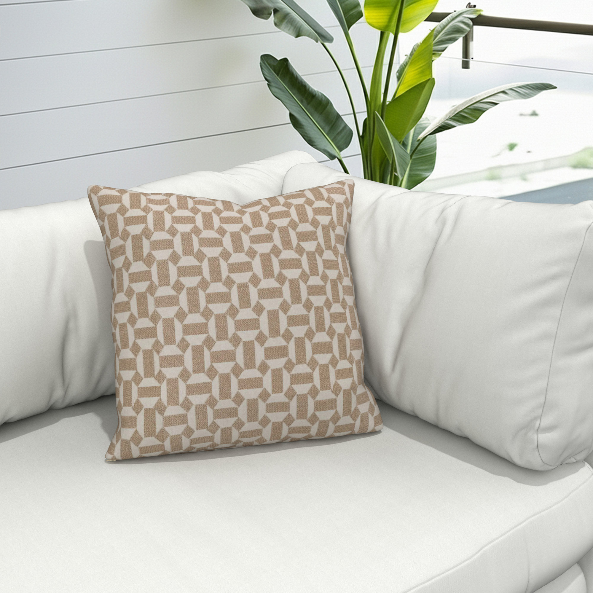 Gabi Indoor/Outdoor Throw Pillow, 20 x 20 x 3, Assemble Sand