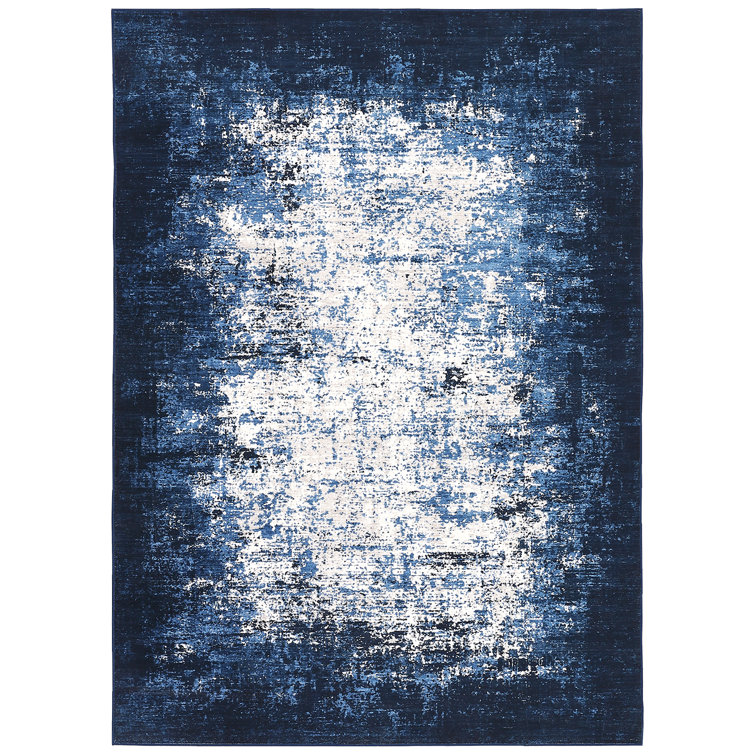 Modern Abstract Area Rugs Machine Washable Indoor Mat, Non-Slip Contemporary Floor Cover, Ultra-Soft Low Pile Accent Carpet
