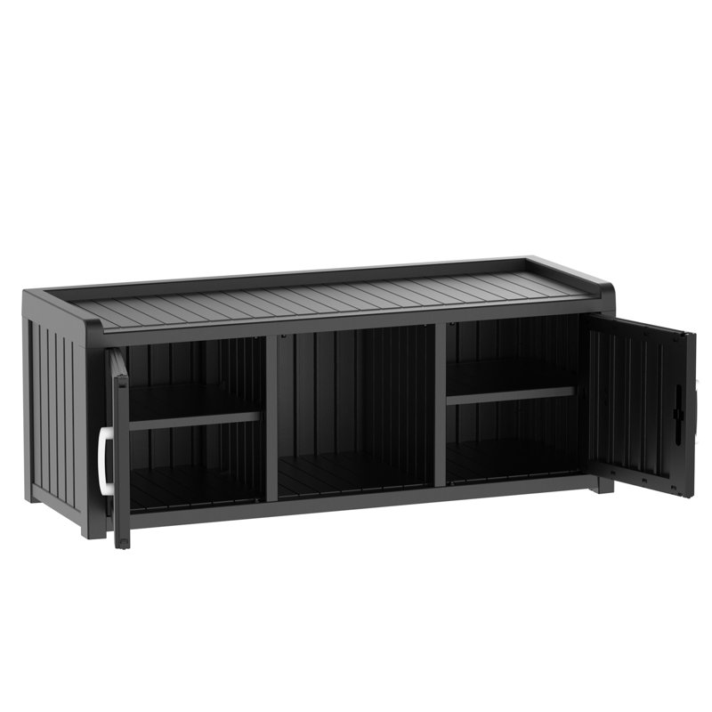Armoire de rangement pour chaussures 47 po 2 portes, Noir, noir, noir, noir