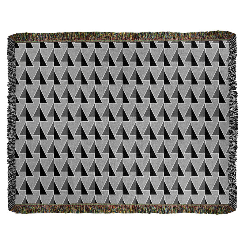 Couverture en coton tissé à flèches changeante, l 60 po x L 80 po, Noir