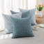 Housse de coussin, taille 18 x 18 cm, chaque ensemble comprend 4 taies d'oreiller, faites de matériau texturé bleu.