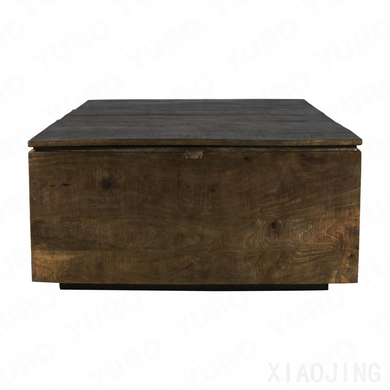 Grande table basse à coffre rustique
