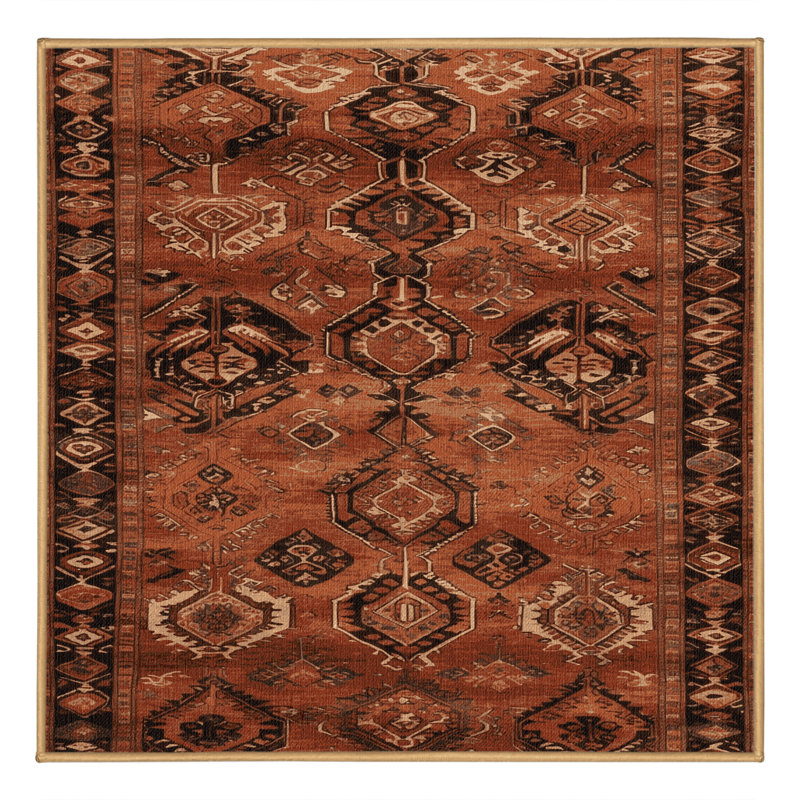 Tapis brun lavable à la machine, Carré 4 pi