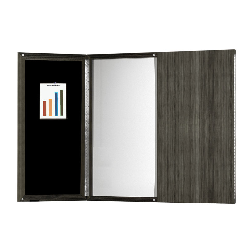 Medina Series Enclosed Whiteboard, 48 x 48, Gray Steel