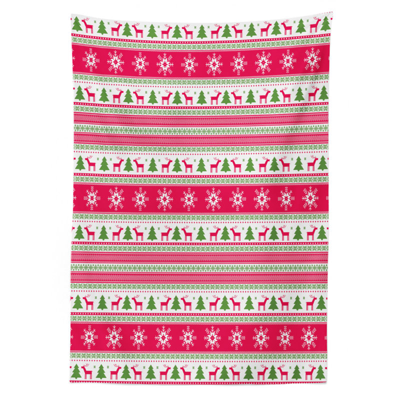 Geometric Christmas Tablecloth, 84" x 60"