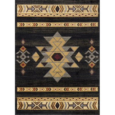 Tribes GC_YLS4004 Black Southwest Area Rug