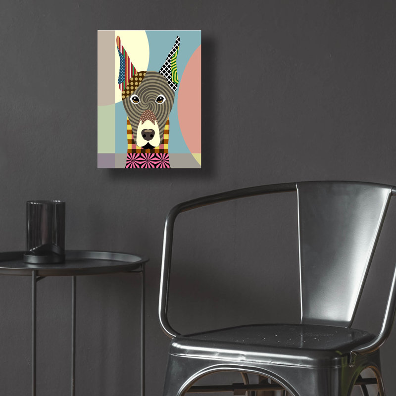 «Doberman Pinscher» par Lanre Adefioyue, H 16 po x l 12 po x P 0,13 po