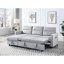 Canapé-lit modulaire réversible en velours gris avec poche latérale et rangement. Sièges rembourrés de mousse, ressorts. 81,5 po x 60 po x 33,5 po, support à ressorts de 179 lb. 81,5 po x 60 po, 33,5 po