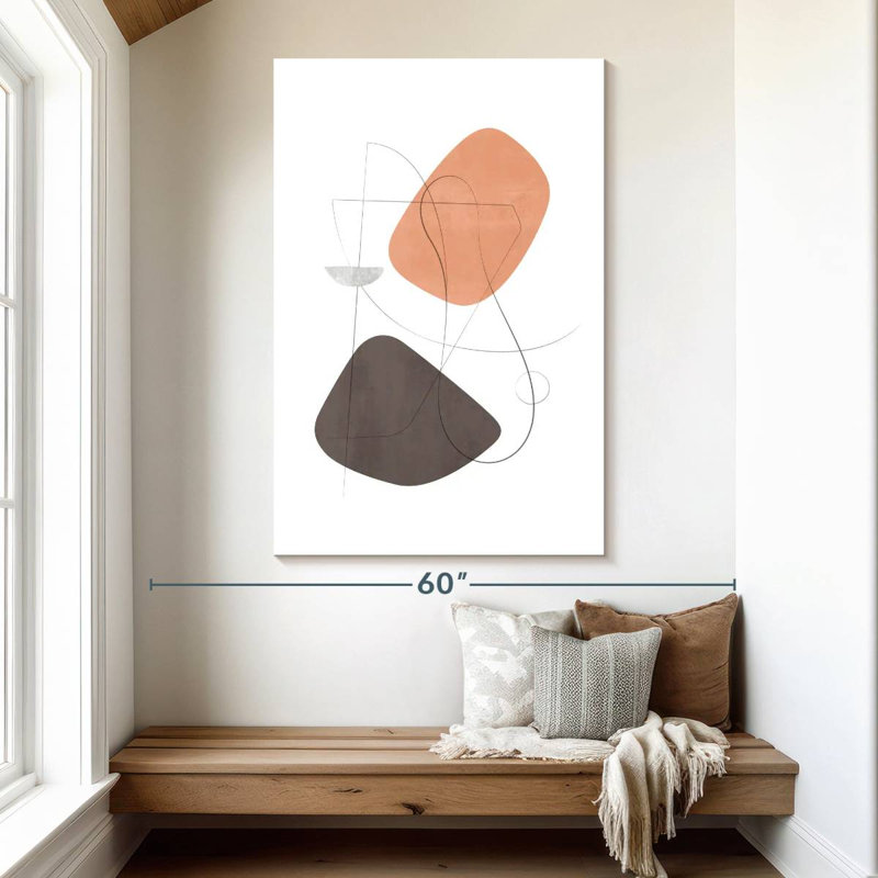 Avery, composition abstraite avec lignes XV, H 51 po x l 34 po