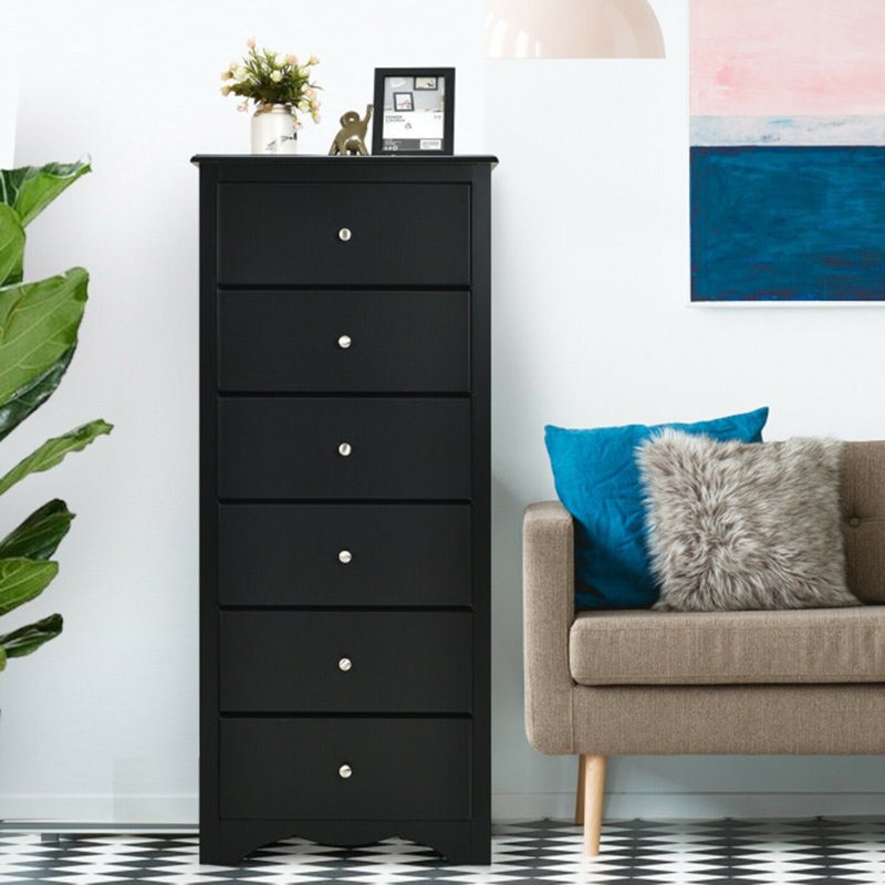 Badamo 23.5'' W 6 - Drawer Dresser, Black
