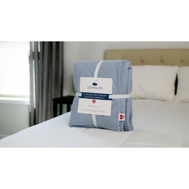 Cloud Top Primaloft Plush Blankets & Throws By DOWNLITE, Throw, Blue