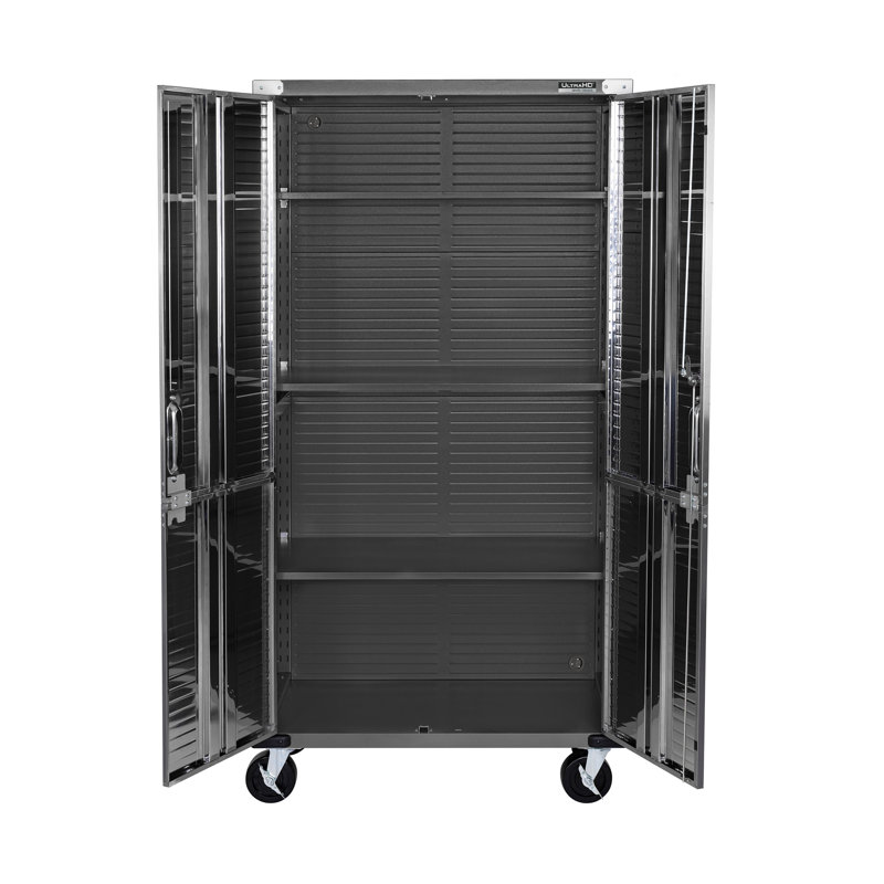 Graphite Steel Lockable Office Storage Cabinet with Adjustable Shelving