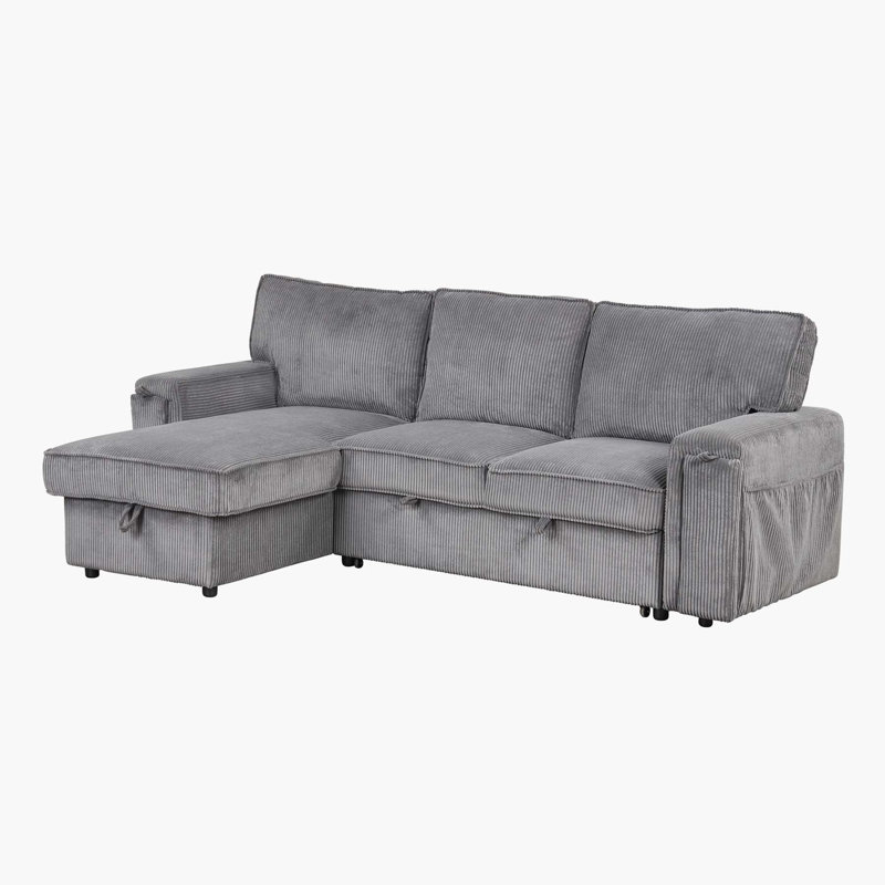 Canapé à accoudoirs carrés 96,1 po Kat, Polyester gris