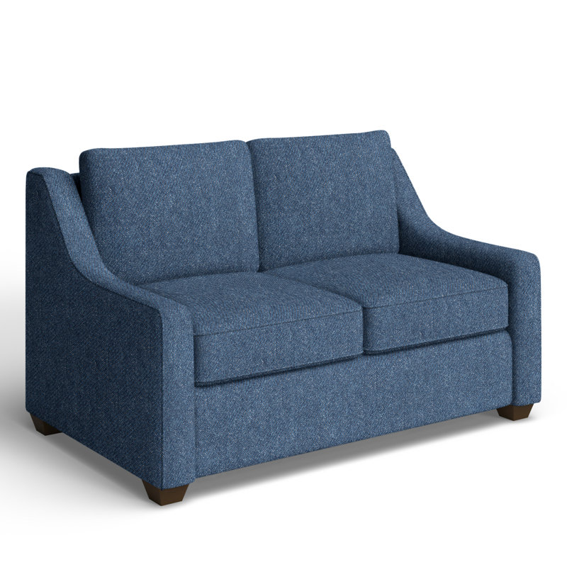 Canapé-lit rembourré de 56 po Gemi, Denim indigo classique