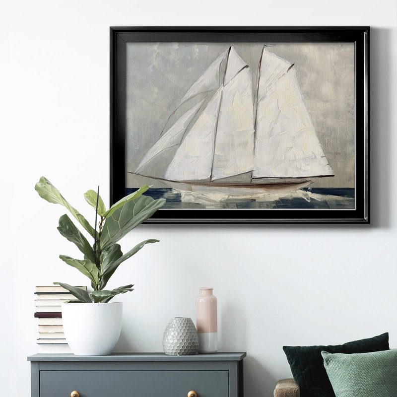 «Réglage de voile» - reproduction de cadre photo, H 30,5 po x l 42,5 po x P 1 po, Noir