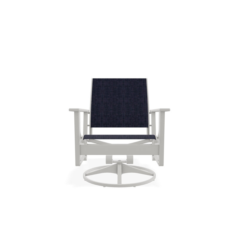 Wexler Swivel Outdoor Lounge Chair, Snow, Alloy Sunbrella®