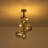 Modern Black Flush Mount Ceiling Light with Water-Transfer Wood Grain Metal Frame and Gradient Smoky Gray Glass Globes, 4-Light or 8-Light Option for Bedroom, Hallway, Kitchen - ETL Listed-1054436068